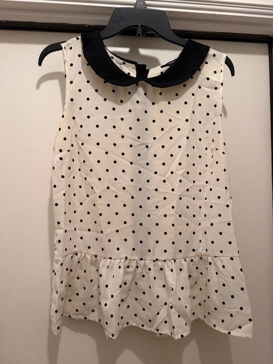 Forever 21 Tops - Forever 21 Black Dress with Cream Polka Dot Lining